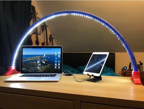 simple led light bridge arc easy print office art big cool diy fun lamp leg useful 3d print model - Mito3D