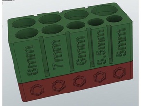 dado metrico driver magnetico organizer utensili & caselle scatola di stoccaggio 3d print model - Mito3D