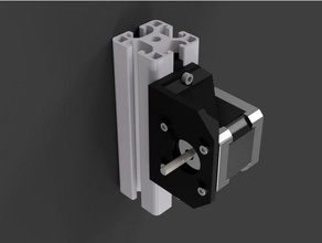 adjustable stepper mount nema 17 parts 3 axis aluminium profile fusion 360 groove 8 holder item nema17 nut t-nut 3d print model - Mito3D