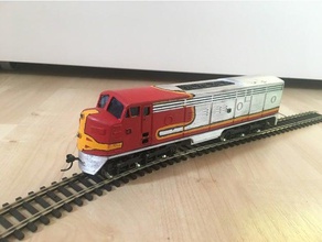 santa fe - super chief f-series unit scale model train ho 1 87 mechanical toys 3d print model - Mito3D