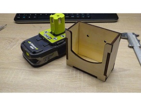 ryobi bateria titular lasercut porta-ferramentas & caixas lasercutter um 3d print model - Mito3D