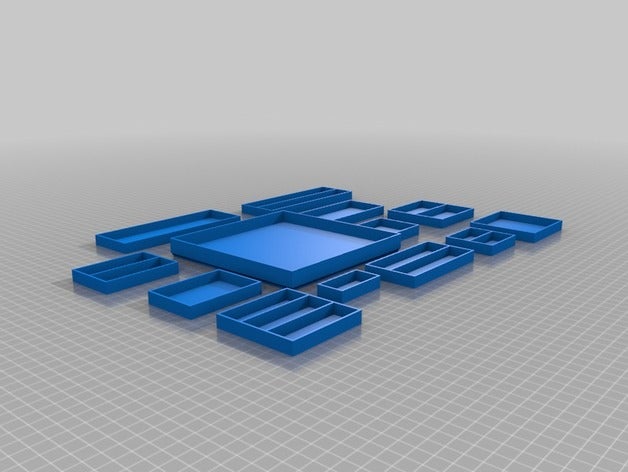 impilabile vassoi contenitori - half-size organizzazione componente i componenti contenitore elettrico l'elettronica organizzatore cassetta impilabili 3D print model - Mito3D