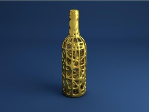 Wein Flasche-voronoi-Stil Dekor 3d-voronoi - Flasche voronoi 3d print model - Mito3D