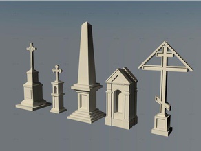 wayside shrines pack 3d printing architecture cross frostgrave mordheim shrine wargames 3d print model - Mito3D