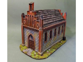 neo-Gotik kilise 3d baskı mimarlık bina 3d print model - Mito3D