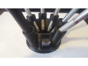 stationary holder holds up 7 pens pencils + one usb 3d printing office pencil pen 3d print model - Mito3D