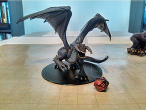 black dragon Spiele schwarz d&d dnd Drachen dungeons & dragons pathfinder 3d print model - Mito3D