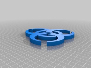 simbolo di rischio biologico i portachiavi keychain 3d print model - Mito3D