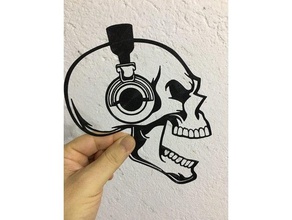 skull wall art decoration decor fusion 360 home 3d print model - Mito3D