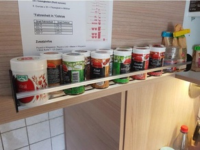 aluminum rod spice rack kitchen & dining cooking gew rze organizer seasoning shelf spices 3d print model - Mito3D