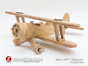 waco upf-7 biplano puzzleedition cnc laser veículos Quebra-cabeça 3d de avião router do intertravamento lasercut mpcnc madeira compensada quebra-cabeça modelo em escala stepcraft brinquedo zenziwerken 3d print model - Mito3D