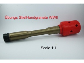 exercise grenade ubungs wwii scans & replicas ammunition cosplay prop weapon hand military model props replica stielhandgranate 24 training wars world war 2 ww2 3d print model - Mito3D
