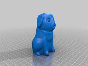fedele pug animali animale carino cane no intaso n-supporta 3d print model - Mito3D