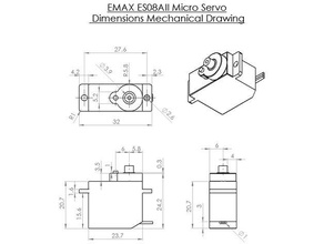 emax es08aii servo hobby dimensions solidworks 3d print model - Mito3D