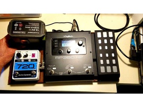 guitar pedal board-Batterie-Stromversorgung - Elektronik buck-Konverter diy-Elektronik electroincs Gitarre Musiker ryobi-Akku 3d print model - Mito3D