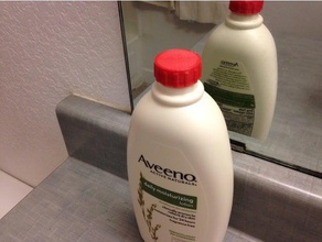fileté bouchon aveeno lotion de bouteille la salle bains pac shampoo cap 3d print model - Mito3D