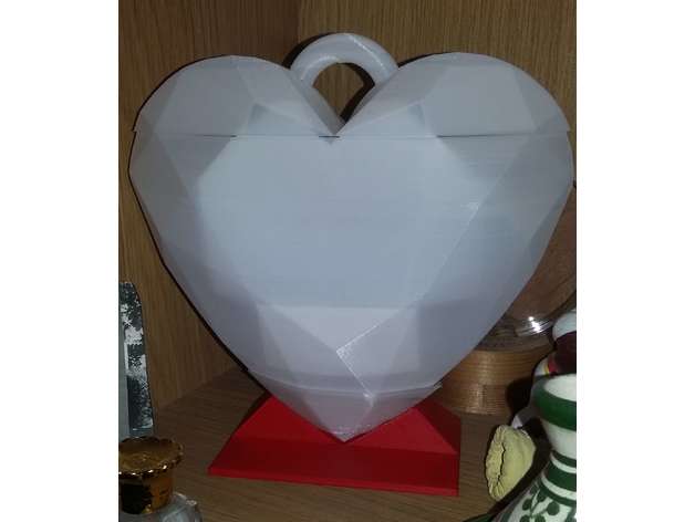 stable support heart shaped gem jewelry 3D print model - Mito3D