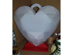 suporte estável coração em forma de jóia jóias 3d print model - Mito3D
