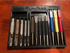 punch tray hobby centre draw hole nail tool holder 3d print model - Mito3D