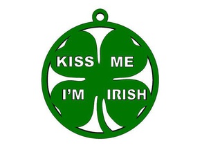irlandalıyım, öp beni moda İrlandalı öpücük shamrock st Patrick ' s day 3d print model - Mito3D