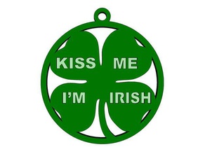 kiss me i'm irish pendant fashion shamrock st patricks day wslab 3d print model - Mito3D