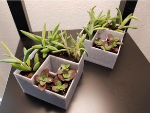 self watering planter outdoor & garden no support plant pot succulents 3d print model - Mito3D