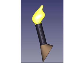 round minecraft torch - torche ronde games light 3d print model - Mito3D