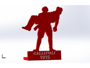 gallipoli respecto de la estatua modelos anzac canakkale respeto soldado a los soldados turk turquía el turco turkiye guerras guerra mundial 1 primera 3d print model - Mito3D
