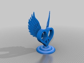 veronica's heart 3d printing angel wings love peace sign 3d print model - Mito3D