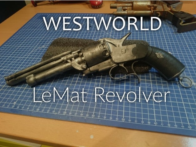 westworld homem inspirado preto da lemat revólver A impressão 3d arma ocidental 3D print model - Mito3D