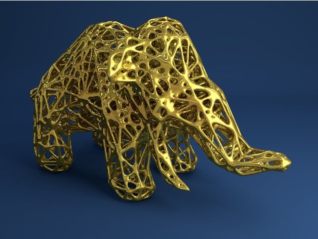wooly mammoth voronoi stile animali 3d di mammuth 3D print model - Mito3D