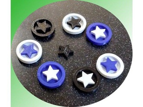 peggy's star coins & badges checkers coin dual color 3d print model - Mito3D