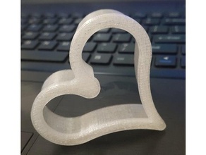 corazón del cortador de la galleta La impresión en 3d arcilla corte 3d print model - Mito3D