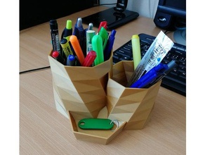 double pencil cup holder office desk desk organizer office openscad pencil cup pencil holder polygon