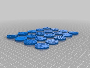 easy printing 32mm bases games 3d print model - Mito3D