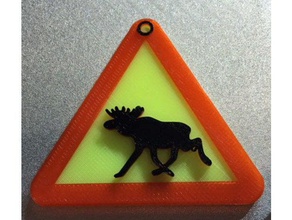 aelg - Elch Biologie Tier elk König moose straßenschild sign Verkehr 3d print model - Mito3D
