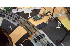 Bahnübergang gebogen o-gauge tubular track v2 Gebäude & Strukturen 3d print model - Mito3D