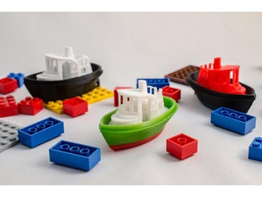 bob takılabilir oyuncak & oyun aksesuarları küvet benchy tekne tekneler çocuklar renk yüzer kayan tak plugandplay eklenti gemi gemiler su 3d print model - Mito3D