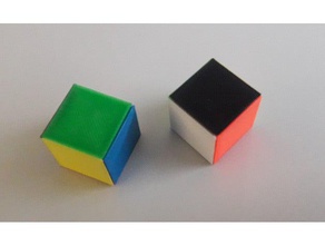 coloured 3d cube dice assembly side 3d print model - Mito3D
