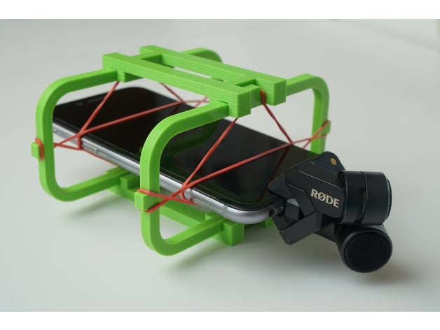 rode ixy shock mount spider-iphone-Halter Musik Halter iphone Mikrofon Schock-mount smartphone 3D print model - Mito3D