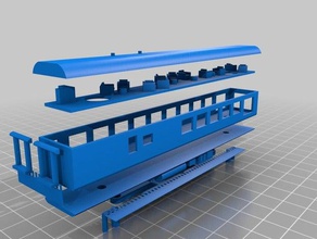 n Güney Afrika mavi tren Konferansı araba ölçek 3d baskı model trenler n-ölçek 3d print model - Mito3D