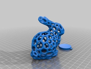 voronoi easter bunny fixed opening 3d printing refillable 3d print model - Mito3D