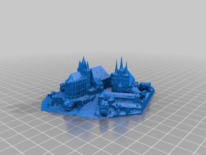 o centro medieval da cidade - erfurt alemanha edifícios e estruturas catedral igreja história miniatura fotogrametria fotografia scan scanner a digitalização 3d print model - Mito3D