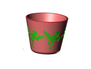 dragon vase s ménage 3d print model - Mito3D