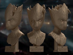 groot bust - avengers infinity war props avengers bust groot guardians infinity marvel 3d print model - Mito3D