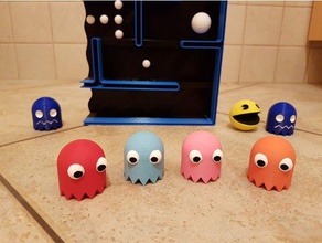 pac-man ghost multicolor games fusion 360 pacman 3d print model - Mito3D