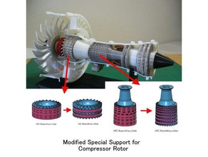 motor de jet geared turbofan gtf partes modificadas la ingeniería 3d print model - Mito3D