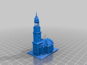 church - hamburger michel st michaelis buildings & structures 3d scanning board boardgame game building games germany hamburg history miniature miniatures scale model scan scanner sight tabletop gaming 3d print model - Mito3D