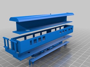 n scale south african blue train kitchen car 3d printing model trains n-scale 3d print model - Mito3D