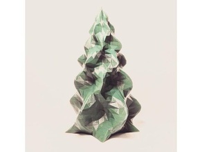 facettierte Struktur Dekor Kerze Weihnachtsbaum design facettiert low-poly Skulptur Baum xmas tree 3d print model - Mito3D